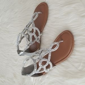 Girl's silver sandals, size 5